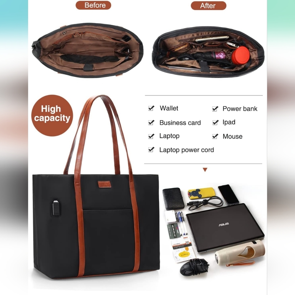 NEW Purse/ Laptop Bag USB Charging Port - Picture 2 of 11